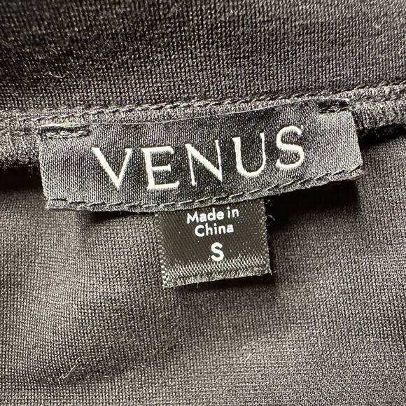 VENUS Black Wrap-Style Jumpsuit with Tapered Legs - Picture 4 of 8